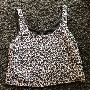 Purple leopard crop top